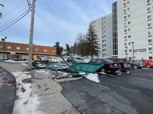 Vehicle crash takes out bus stop shelter